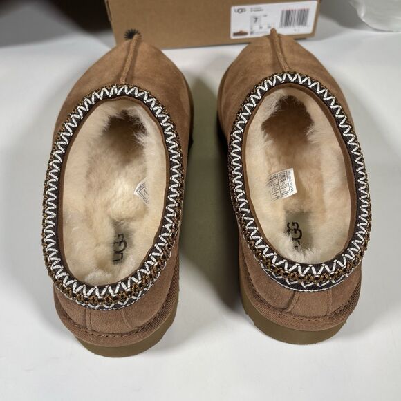 Ugg Women's tasman II slipper Chestnut Size 7 New In Box Suede Wool 1174470 - Picture 9 of 9
